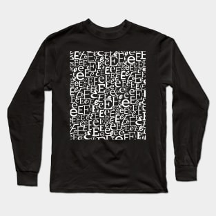 E - Typography (White) Long Sleeve T-Shirt